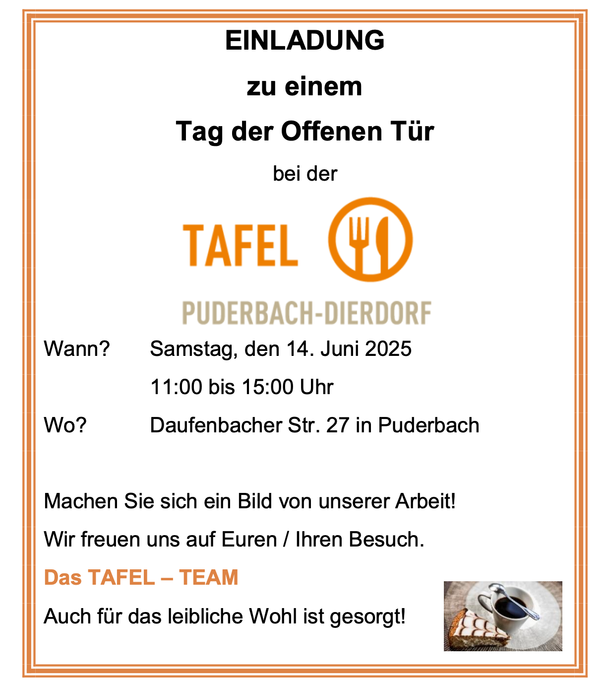 Einladung Tafel