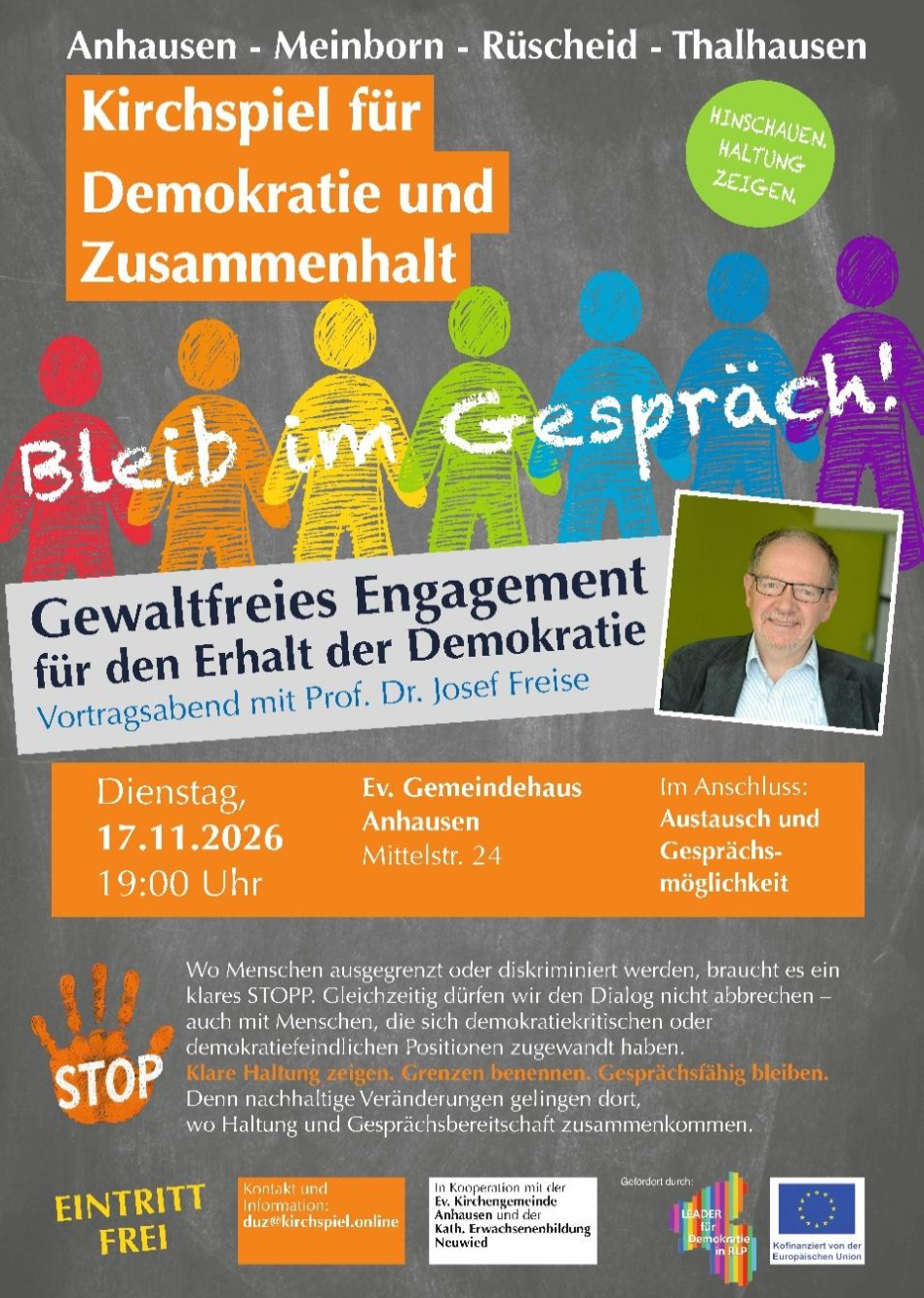 Kirchspiel für Demokratie und HINSCHAUEN. HALTUNG ZEIGEN. Zusammenhalt