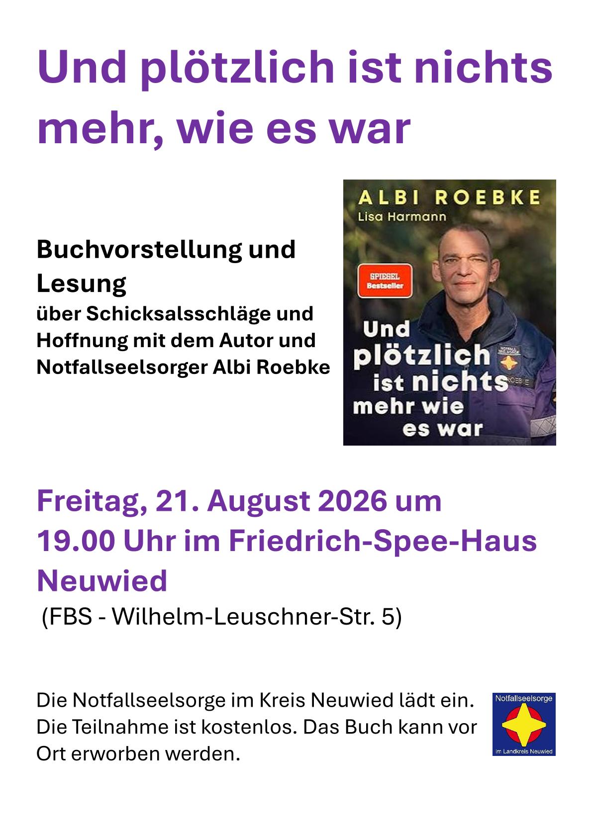 PLAKAT Lesung Roebke